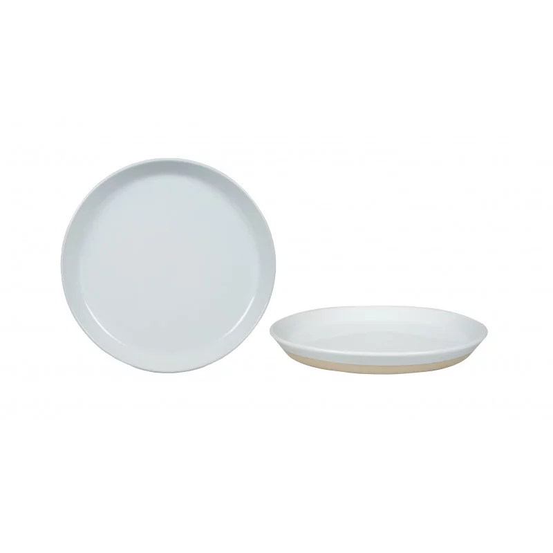 ASSIETTE DESSERT BLANC NATUREL GRÈS D20cm