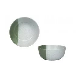 ASSIETTE CREUSE GEO 16CM VERT GRES