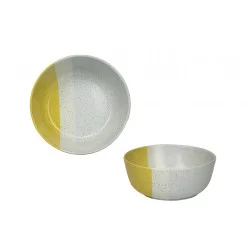 ASSIETTE CREUSE GEO 16CM JAUNE GRES