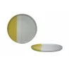 ASSIETTE DESSERT GEO 21CM JAUNE GRES