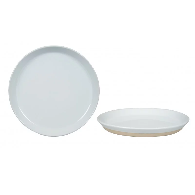 ASSIETTE PLATE NATUREL BLANC GRÈS D25cm