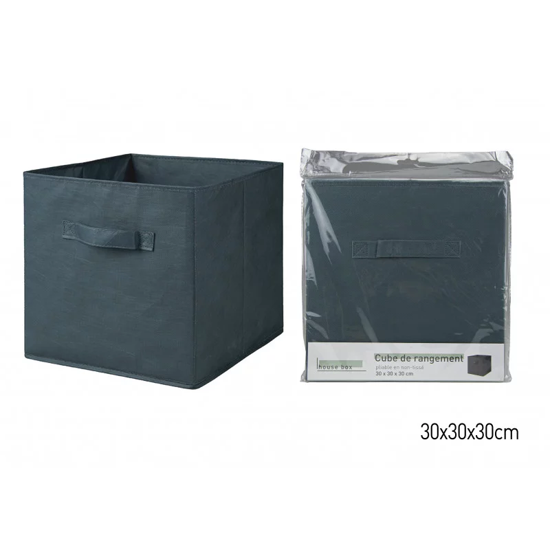 CUBE RGT N-TISSE BLEU PETROLE 30X30X30CM