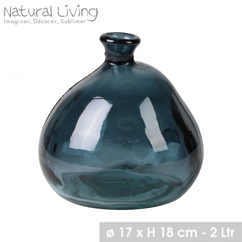 VASE MILA 2L GRIS BLEU D17xH18cm