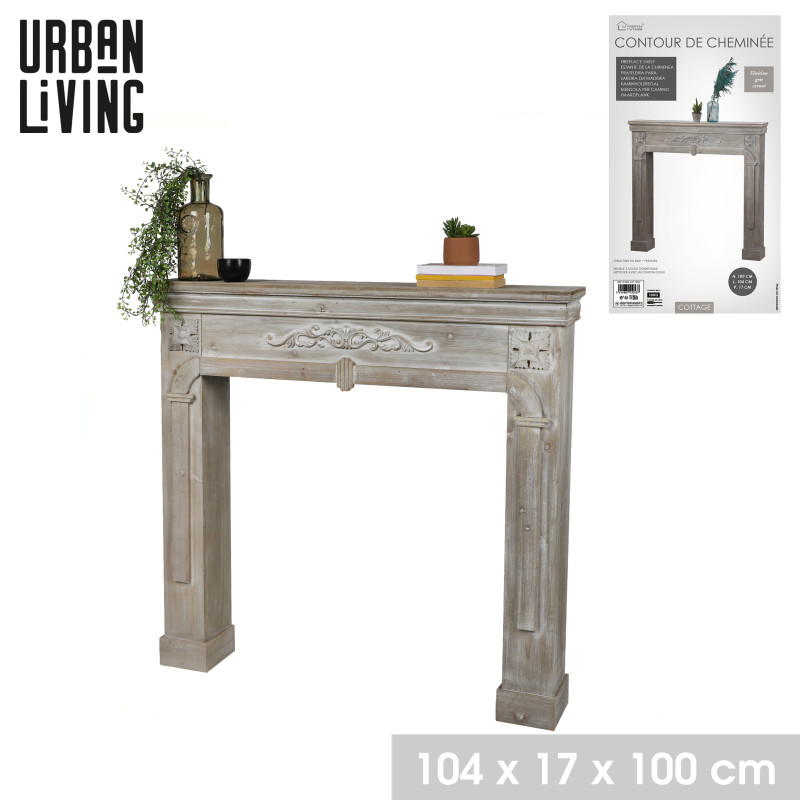 CONTOUR CHEMINEE GRIS CERUSE 104X17XH100