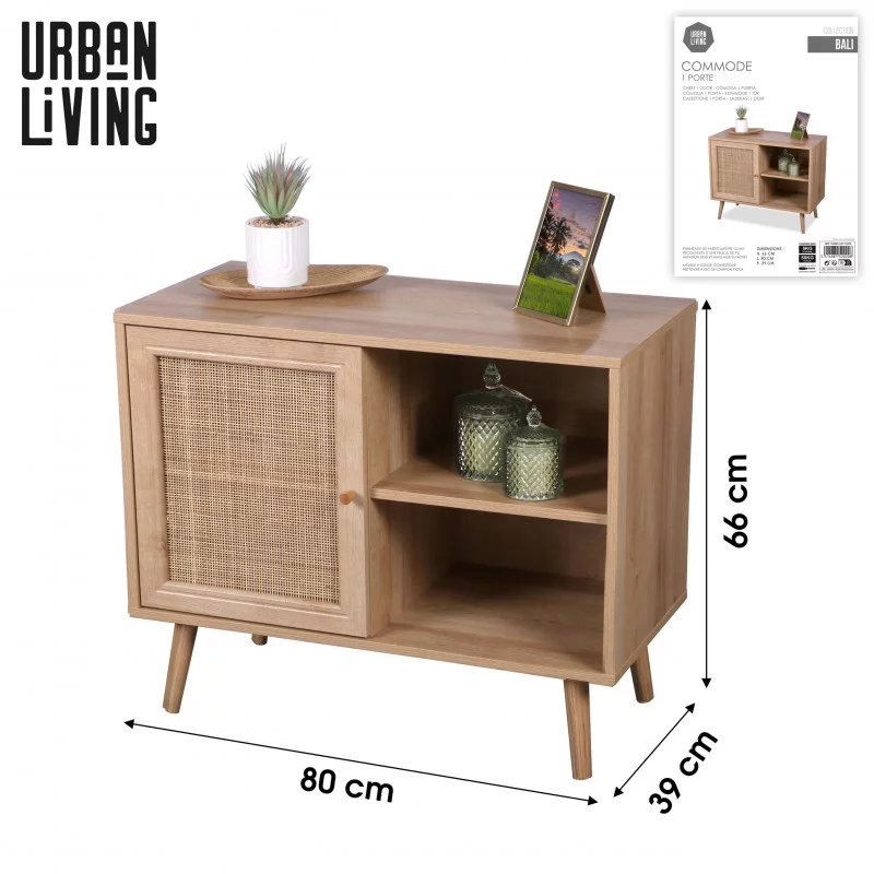 COMMODE "BALI" AVEC 1 PORTE 80X39XH66CM