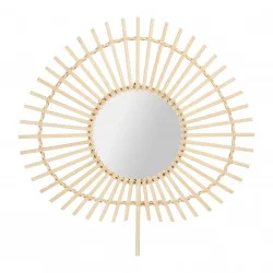 MIROIR ROTIN ÉVENTAIL