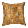 HOUSSE DE COUSSIN VISAGE MOUTARDE