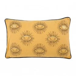 HOUSSE DE COUSSIN RECTANGLE YEUX JAUNE NOIR 30x50cm