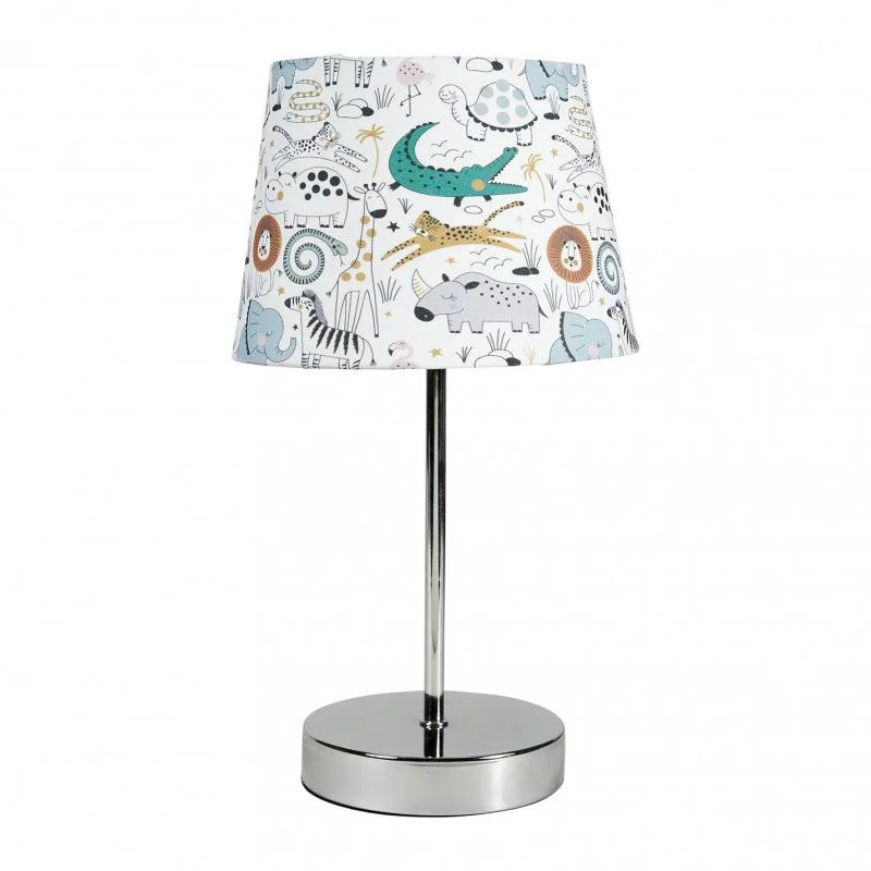 LAMPE PIED MÉTAL ARGENTÉ SAFARI