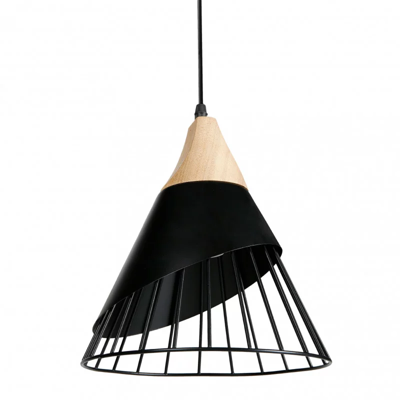 SUSPENSION ARÈNE NOIR CONE MÉTAL