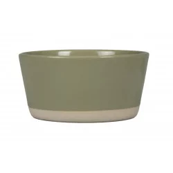 ASSIETTE CREUSE NATUREL VERT TILLEUL D14x7cm