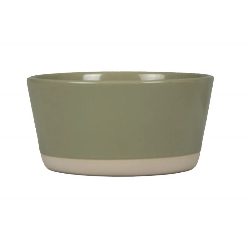 ASSIETTE CREUSE NATUREL VERT TILLEUL D14x7cm