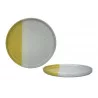 ASSIETTE PLATE GEO JAUNE GRÈS D27cm