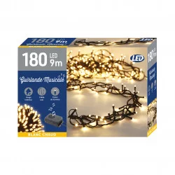 GUIRLANDE MUSICALE 180 LED BLANC CHAUD -