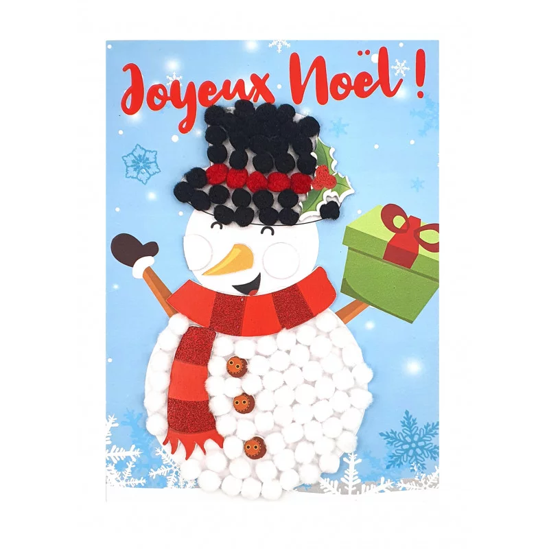 Kit tableau pompons Bonhomme de neige
