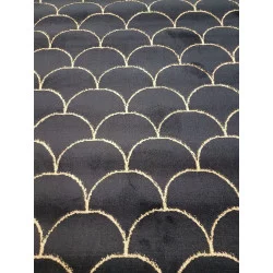 TAPIS YASMINE BLEU NUIT LUREX OR 150x200cm