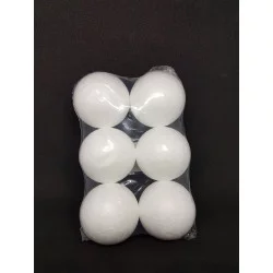 BOULE POLYSTYRÈNE BLANCHE PACK 6 PIÈCES D5cm