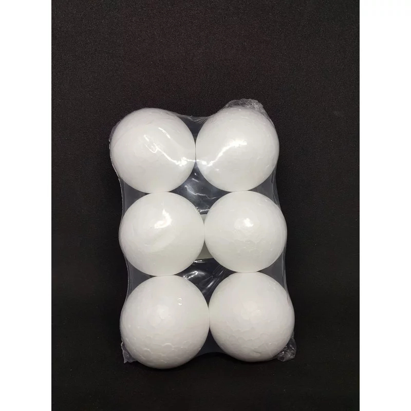 BOULE POLYSTYRÈNE BLANCHE PACK 6 PIÈCES D5cm
