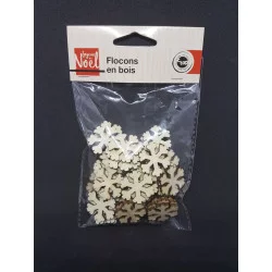 FLOCONS EN BOIS X50 PIÈCES 2,5x0,3cm