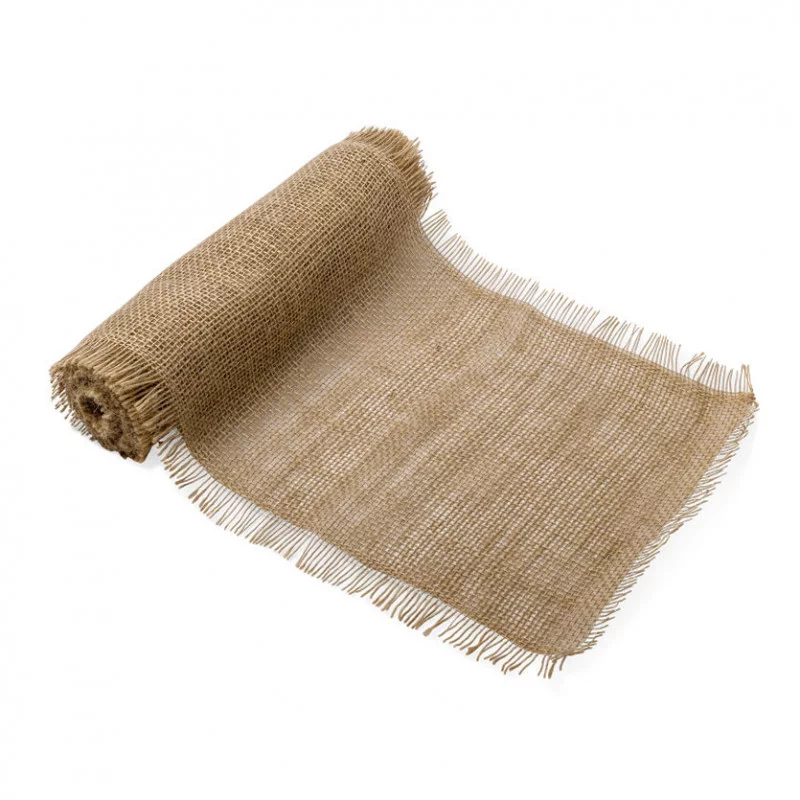 CHEMIN DE TABLE TOILE DE JUTE EFFILEE