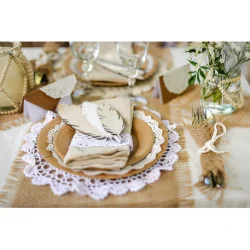 CHEMIN DE TABLE TOILE DE JUTE EFFILEE