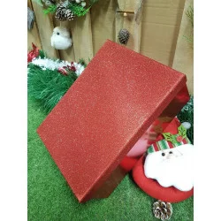 BOITE CADEAU ROUGE PAILLETTES N8