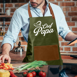 TABLIER "CHEF PAPA" KAKI