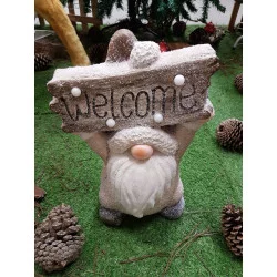 GNOME AVEC PANCARTE WELCOME LED