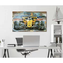 CADRE MÉTAL FORMULE 1 JAUNE 80X120cm