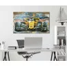 CADRE MÉTAL FORMULE 1 JAUNE 80X120cm
