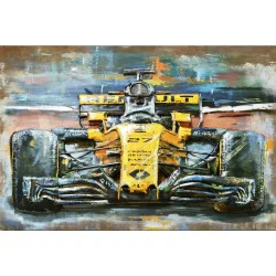 CADRE MÉTAL FORMULE 1 JAUNE 80X120cm