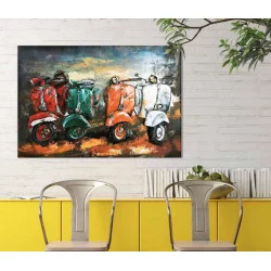 CADRE MÉTAL SCOOTERS VINTAGE 80x120cm
