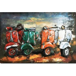 CADRE MÉTAL SCOOTERS VINTAGE 80x120cm