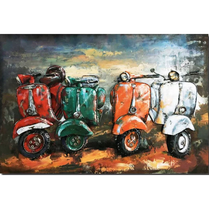 CADRE MÉTAL SCOOTERS VINTAGE 80x120cm CADRE MÉTAL SCOOTERS VINTAGE 80x120cm
