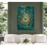 TOILE ENCADRÉE DORÉE VERT ORIGINE 80x120cm