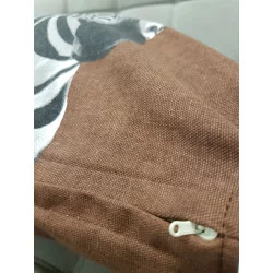 COUSSIN AVEC FRANGES ZEBRIS MARRON 40x60cm