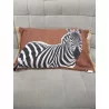 COUSSIN AVEC FRANGES ZEBRIS MARRON 40x60cm