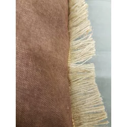 COUSSIN AVEC FRANGES ZEBRIS MARRON 40x60cm