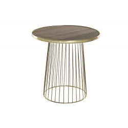 BOUT DE CANAPE FILAIRE DOREE ET PLATEAU