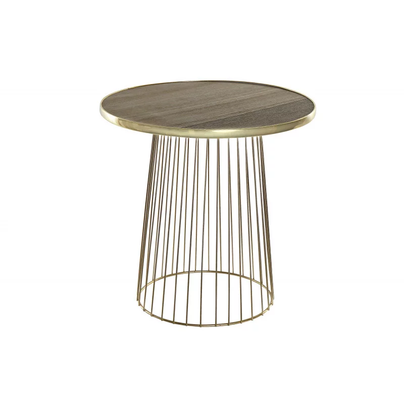 BOUT DE CANAPE FILAIRE DOREE ET PLATEAU