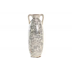 VASE OREILLES FLEURS BLANC ROMANTIQUE GR