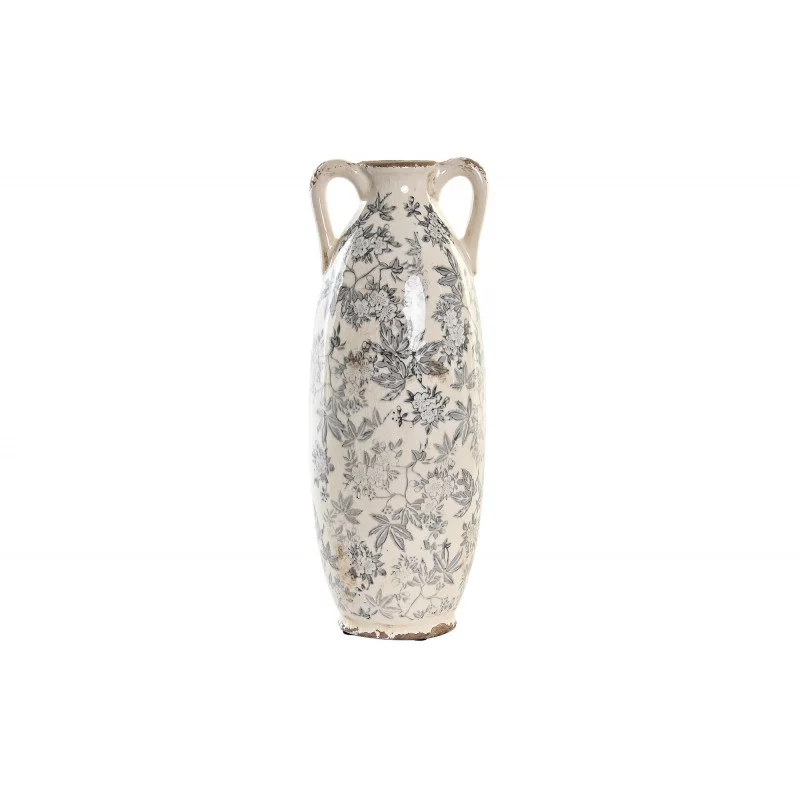 VASE OREILLES FLEURS BLANC ROMANTIQUE GR VASE OREILLES FLEURS BLANC ROMANTIQUE GR