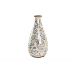 VASE FLEURS BLANC ROMANTIQUE CERAMIQUE 1