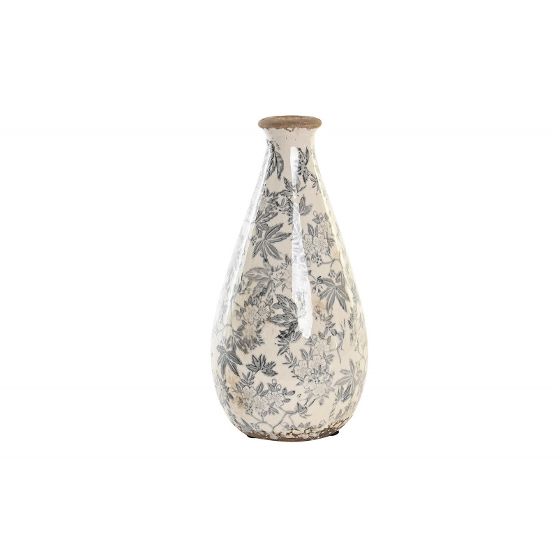 VASE FLEURS BLANC ROMANTIQUE CERAMIQUE 1
