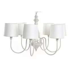 PLAFONNIER 6 BRANCHES METAL BLANCHIT 66X