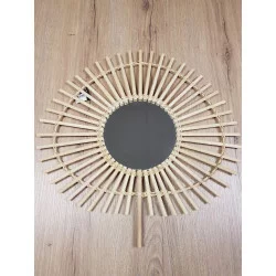 MIROIR ROTIN ÉVENTAIL D50cm