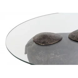 TABLE AUXILIAIRE HIPPOPOTAME EN RÉSINE 80x50x37cm