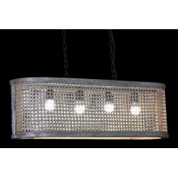 PLAFONNIER CALANDRE OVALE 4 LUMIÈRES MANGUIER 80x24x28cm
