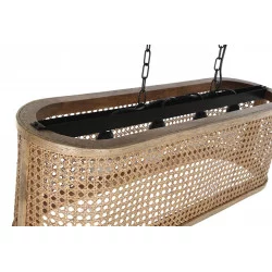 PLAFONNIER CALANDRE OVALE 4 LUMIÈRES MANGUIER 80x24x28cm