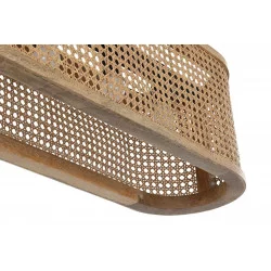 PLAFONNIER CALANDRE OVALE 4 LUMIÈRES MANGUIER 80x24x28cm